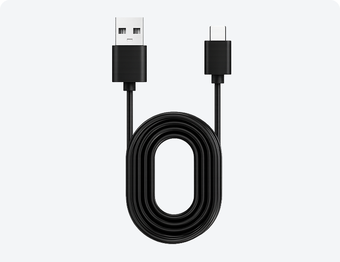 Cable de carga USB incluido para recargar el intercomunicador Inbogo.