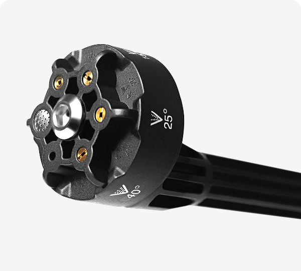 Primer plano de la boquilla 6 en 1 de la hidrolavadora Inbogo