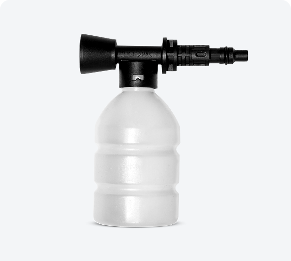 Botella aplicadora de jabón compatible con la hidrolavadora Inbogo, ideal para generar espuma